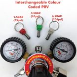 Biztonsági szelep Corny keghez+Keglandes reduktorokhoz/Fermzillához PRV KEGLAND Piros 35PSI/2,5BAR