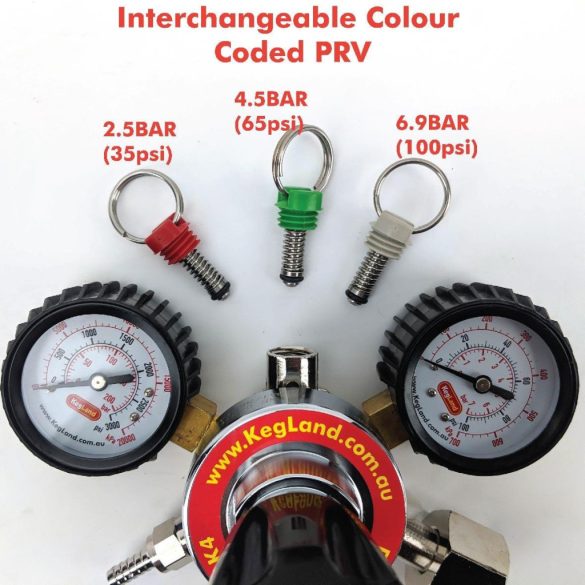 Biztonsági szelep Corny keghez+Keglandes reduktorokhoz/Fermzillához PRV KEGLAND Piros 35PSI/2,5BAR