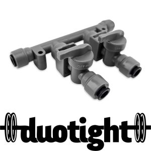 Gyorscsatlakozó 5/16"-os csőhöz elosztó visszacsapó szeleppel 2 way check valve manifold DUOTIGHT