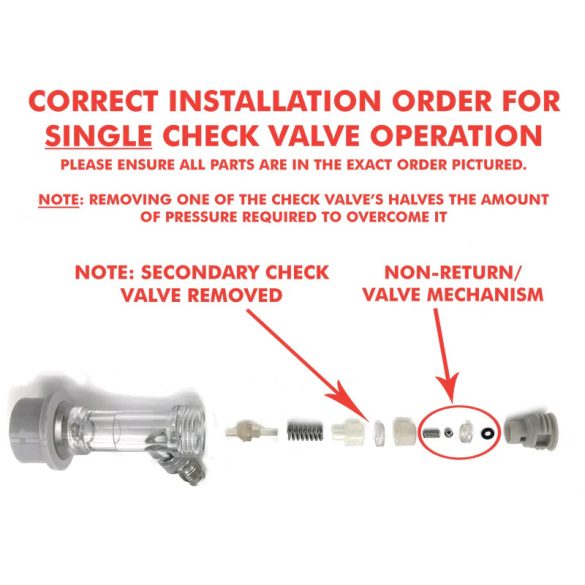 Ball Lock Check Valve menetes CO2 oldali csatlakozó visszacsapó szeleppel
