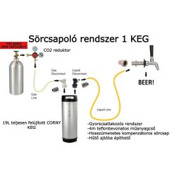   Sörcsapoló rendszer 1 KEG (19Liter) hosszúmenetes NUKATAP sörcsappal