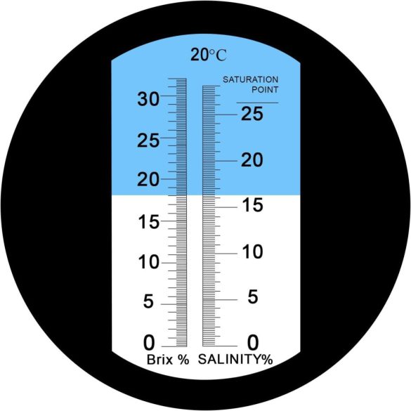 Refraktométer cukor és sótartalom mérő (Brix és Salinity) kemény tokkal