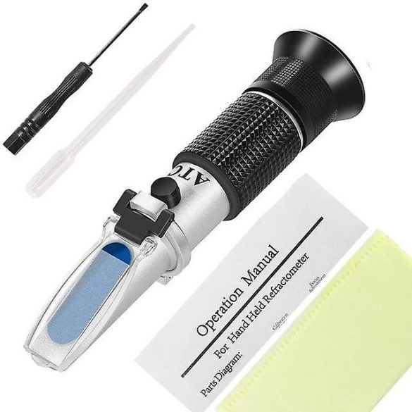 Refraktométer cukor és sótartalom mérő (Brix és Salinity) kemény tokkal