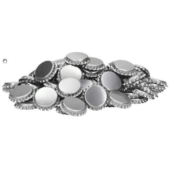 Sörös kupak 29mm nagy méretű ezüst színű 50db